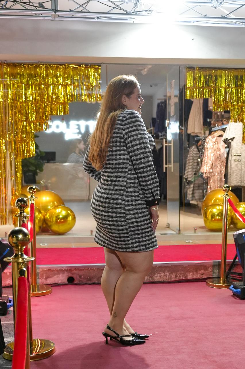 Vestido pata de gayo con lazo