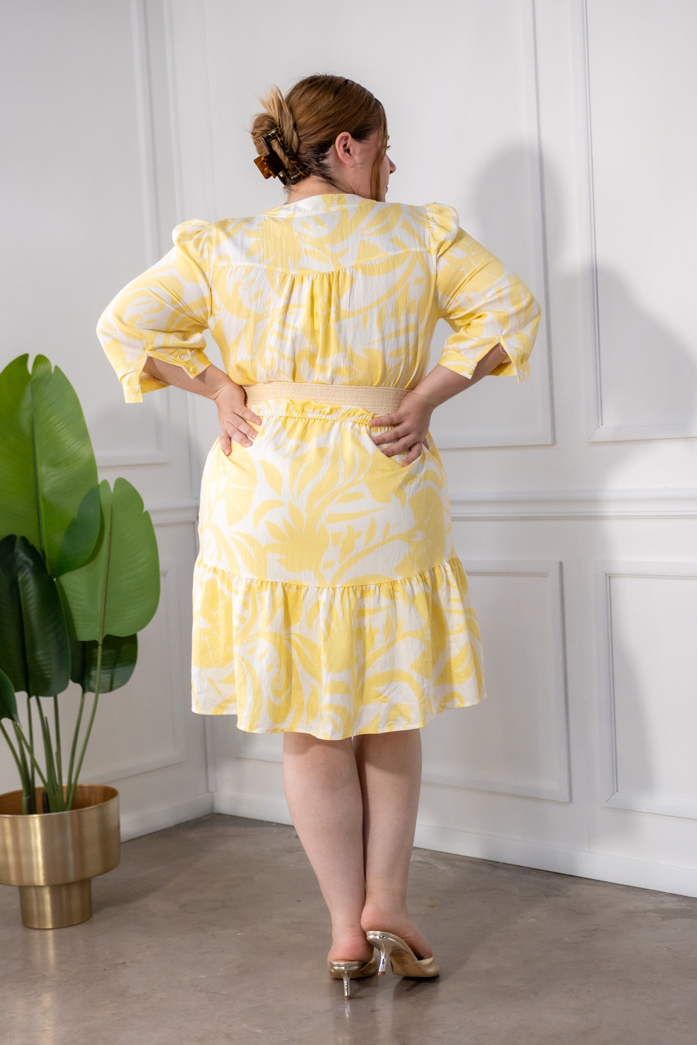 Vestido estampado con lazo